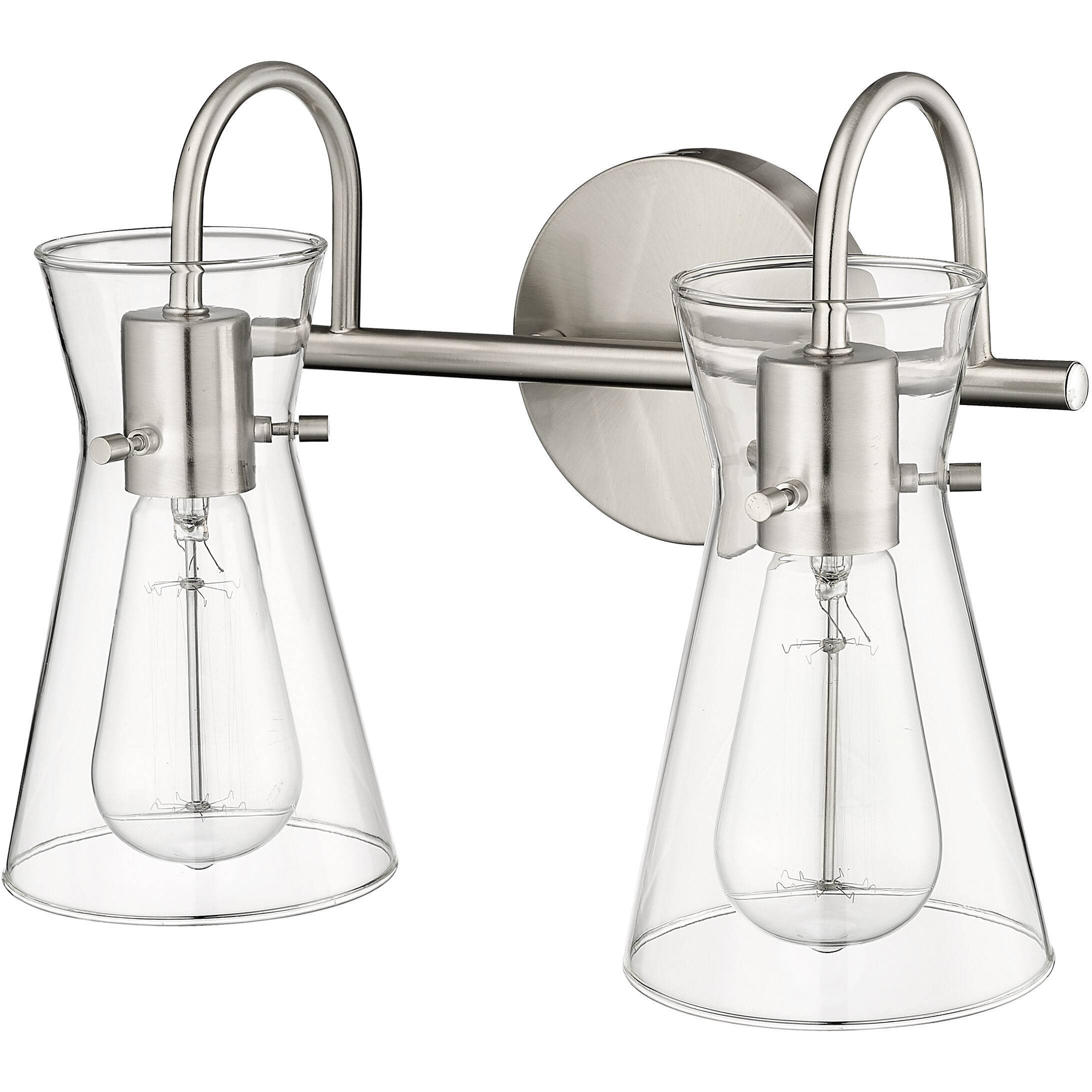 Camellia 2 Light 13.4 inch Brushed Nickel Bathroom Vanity Light Wall Light